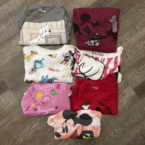 Lot Of 7 Disney Women’s Shirts Size Medium Tops Bulk Bundle